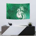 New Zealand Matariki Tapestry Maori Manaia Galaxy Silver Fern Green Color