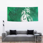 New Zealand Matariki Tapestry Maori Manaia Galaxy Silver Fern Green Color