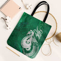 New Zealand Matariki Tote Bag Maori Manaia Galaxy Silver Fern Green Color