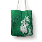 New Zealand Matariki Tote Bag Maori Manaia Galaxy Silver Fern Green Color