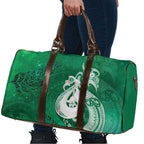 New Zealand Matariki Travel Bag Maori Manaia Galaxy Silver Fern Green Color