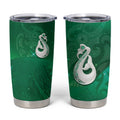 New Zealand Matariki Tumbler Cup Maori Manaia Galaxy Silver Fern Green Color