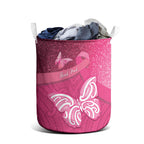 New Zealand Breast Cancer Awareness Laundry Basket Pink Ribbon Butterfly Maori Pattern