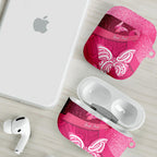 New Zealand Breast Cancer Awareness AirPods Case Pink Ribbon Butterfly Maori Pattern