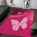 New Zealand Breast Cancer Awareness Area Rug Pink Ribbon Butterfly Maori Pattern