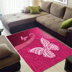 New Zealand Breast Cancer Awareness Area Rug Pink Ribbon Butterfly Maori Pattern