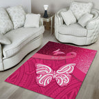 New Zealand Breast Cancer Awareness Area Rug Pink Ribbon Butterfly Maori Pattern