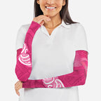 New Zealand Breast Cancer Awareness Arm Sleeves Pink Ribbon Butterfly Maori Pattern