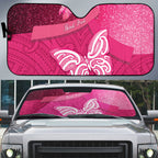 New Zealand Breast Cancer Awareness Auto Sun Shade Pink Ribbon Butterfly Maori Pattern