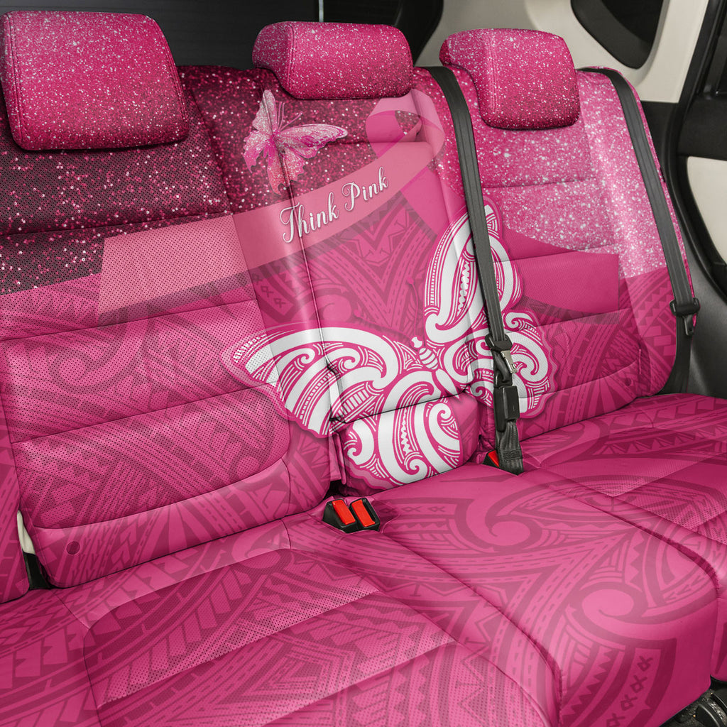 New Zealand Breast Cancer Awareness Back Car Seat Cover Pink Ribbon Butterfly Maori Pattern