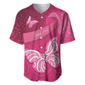 New Zealand Breast Cancer Awareness Baseball Jersey Pink Ribbon Butterfly Maori Pattern