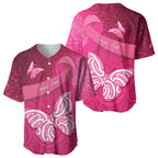 New Zealand Breast Cancer Awareness Baseball Jersey Pink Ribbon Butterfly Maori Pattern