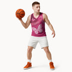 New Zealand Breast Cancer Awareness Basketball Jersey Pink Ribbon Butterfly Maori Pattern