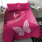 New Zealand Breast Cancer Awareness Bedding Set Pink Ribbon Butterfly Maori Pattern
