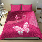 New Zealand Breast Cancer Awareness Bedding Set Pink Ribbon Butterfly Maori Pattern