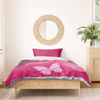 New Zealand Breast Cancer Awareness Bedding Set Pink Ribbon Butterfly Maori Pattern