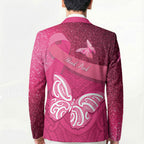 New Zealand Breast Cancer Awareness Blazer Pink Ribbon Butterfly Maori Pattern