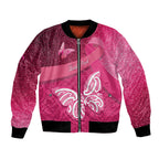 New Zealand Breast Cancer Awareness Bomber Jacket Pink Ribbon Butterfly Maori Pattern