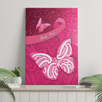 New Zealand Breast Cancer Awareness Canvas Wall Art Pink Ribbon Butterfly Maori Pattern