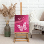New Zealand Breast Cancer Awareness Canvas Wall Art Pink Ribbon Butterfly Maori Pattern
