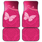 New Zealand Breast Cancer Awareness Car Mats Pink Ribbon Butterfly Maori Pattern