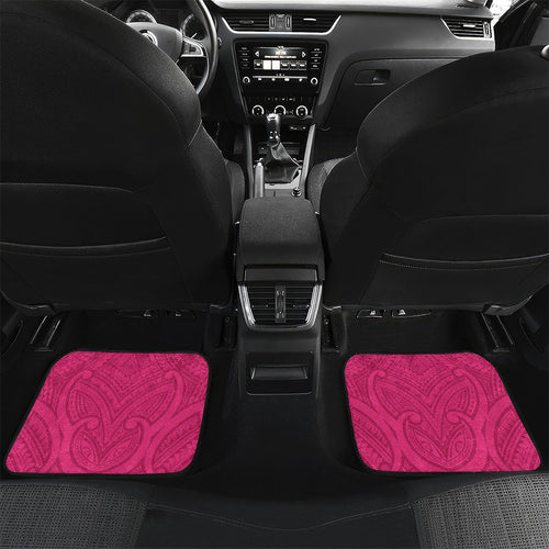 New Zealand Breast Cancer Awareness Car Mats Pink Ribbon Butterfly Maori Pattern