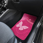 New Zealand Breast Cancer Awareness Car Mats Pink Ribbon Butterfly Maori Pattern