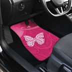 New Zealand Breast Cancer Awareness Car Mats Pink Ribbon Butterfly Maori Pattern