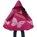 New Zealand Breast Cancer Awareness Cloak Pink Ribbon Butterfly Maori Pattern