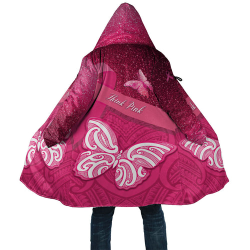 New Zealand Breast Cancer Awareness Cloak Pink Ribbon Butterfly Maori Pattern