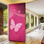 New Zealand Breast Cancer Awareness Door Cover Pink Ribbon Butterfly Maori Pattern