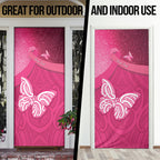 New Zealand Breast Cancer Awareness Door Cover Pink Ribbon Butterfly Maori Pattern