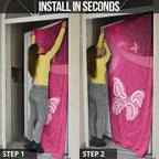 New Zealand Breast Cancer Awareness Door Cover Pink Ribbon Butterfly Maori Pattern