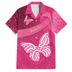 New Zealand Breast Cancer Awareness Family Matching Long Sleeve Bodycon Dress and Hawaiian Shirt Pink Ribbon Butterfly Maori Pattern