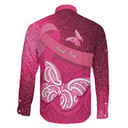 New Zealand Breast Cancer Awareness Family Matching Long Sleeve Bodycon Dress and Hawaiian Shirt Pink Ribbon Butterfly Maori Pattern