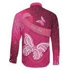 New Zealand Breast Cancer Awareness Family Matching Mermaid Dress and Hawaiian Shirt Pink Ribbon Butterfly Maori Pattern