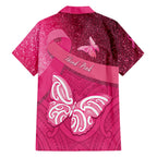 New Zealand Breast Cancer Awareness Family Matching Short Sleeve Bodycon Dress and Hawaiian Shirt Pink Ribbon Butterfly Maori Pattern