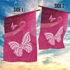New Zealand Breast Cancer Awareness Garden Flag Pink Ribbon Butterfly Maori Pattern