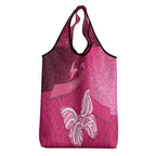 New Zealand Breast Cancer Awareness Grocery Bag Pink Ribbon Butterfly Maori Pattern