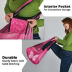 New Zealand Breast Cancer Awareness Grocery Bag Pink Ribbon Butterfly Maori Pattern