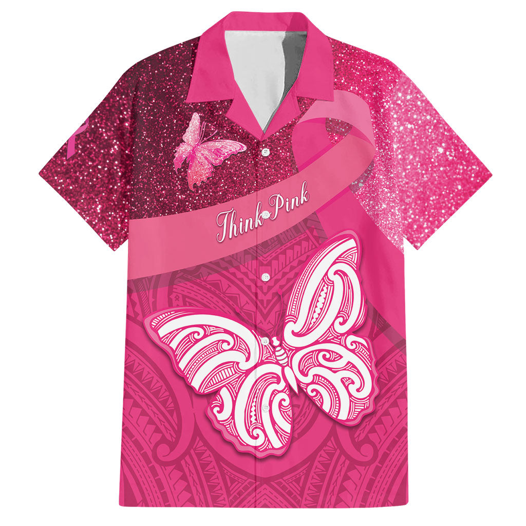 New Zealand Breast Cancer Awareness Hawaiian Shirt Pink Ribbon Butterfly Maori Pattern