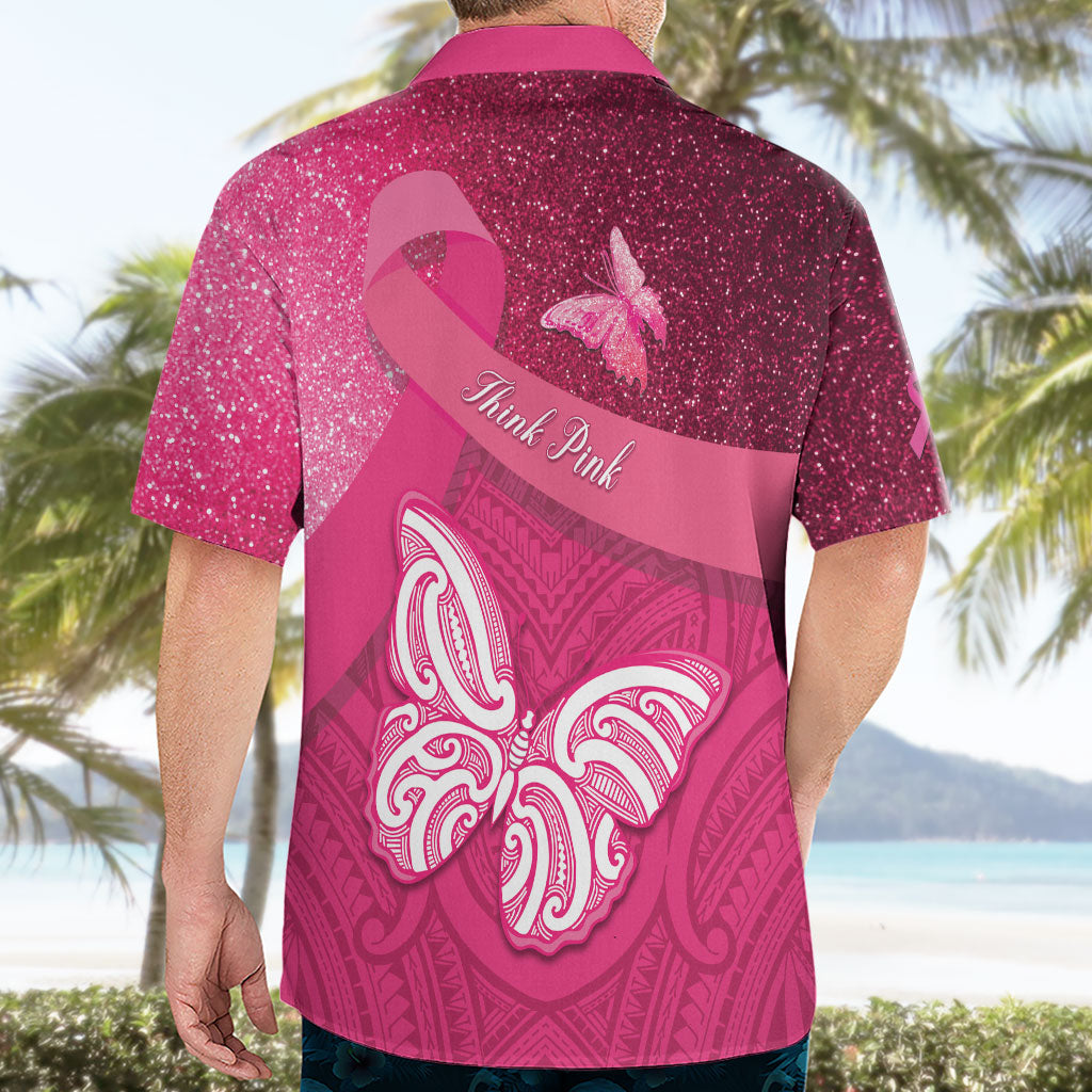 New Zealand Breast Cancer Awareness Hawaiian Shirt Pink Ribbon Butterfly Maori Pattern