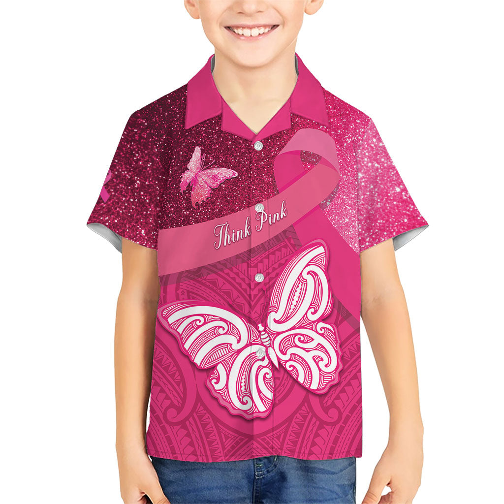 New Zealand Breast Cancer Awareness Hawaiian Shirt Pink Ribbon Butterfly Maori Pattern