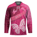 New Zealand Breast Cancer Awareness Hockey Jersey Pink Ribbon Butterfly Maori Pattern