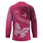 New Zealand Breast Cancer Awareness Hockey Jersey Pink Ribbon Butterfly Maori Pattern