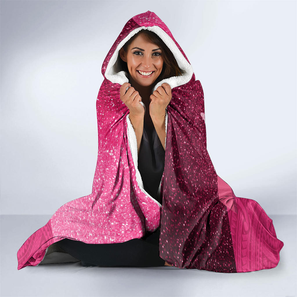 New Zealand Breast Cancer Awareness Hooded Blanket Pink Ribbon Butterfly Maori Pattern