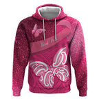 New Zealand Breast Cancer Awareness Hoodie Pink Ribbon Butterfly Maori Pattern