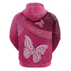 New Zealand Breast Cancer Awareness Hoodie Pink Ribbon Butterfly Maori Pattern