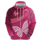 New Zealand Breast Cancer Awareness Hoodie Pink Ribbon Butterfly Maori Pattern