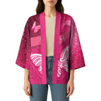 New Zealand Breast Cancer Awareness Kimono Pink Ribbon Butterfly Maori Pattern
